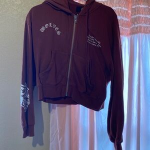 Darc Sport She Rust Long Sleeve Cropped Hoodie Sweatshirt